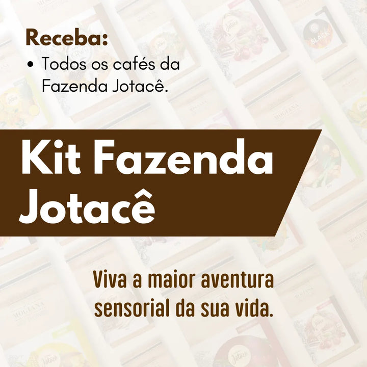 Publicidade Kit Fazenda Jotacê convidando para uma aventura sensorial com cafés variados.